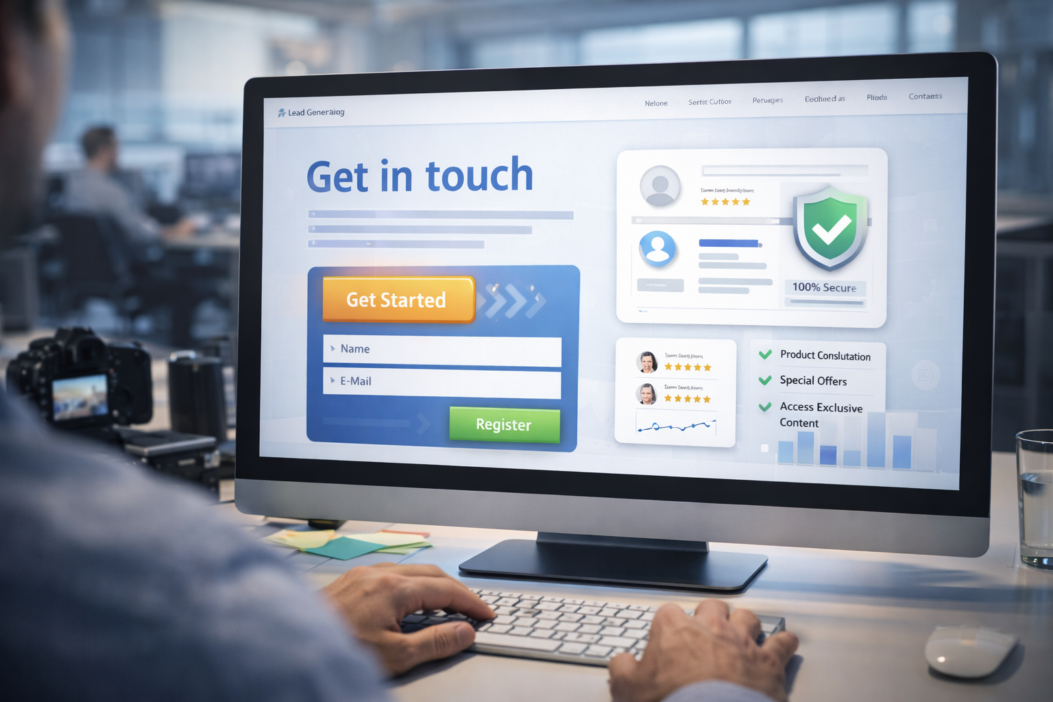 High-converting landing page design interface